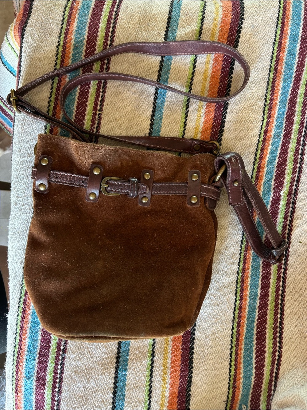 Free People Women’s Brown Suede Crossbody Bag